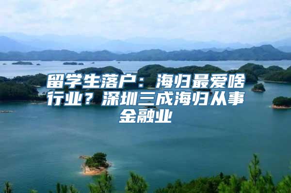 留学生落户：海归最爱啥行业？深圳三成海归从事金融业