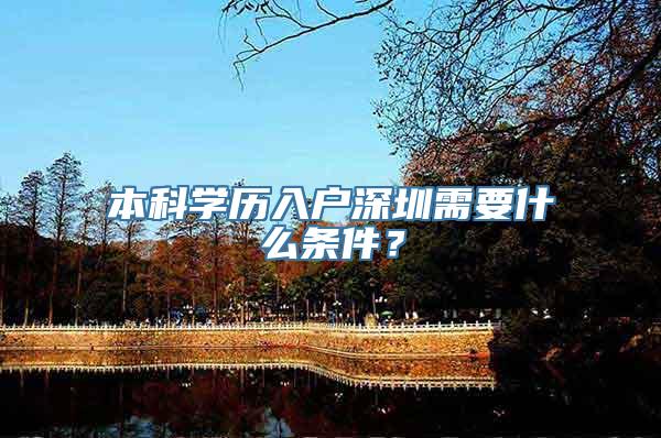 本科学历入户深圳需要什么条件？