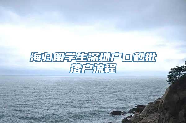 海归留学生深圳户口秒批落户流程