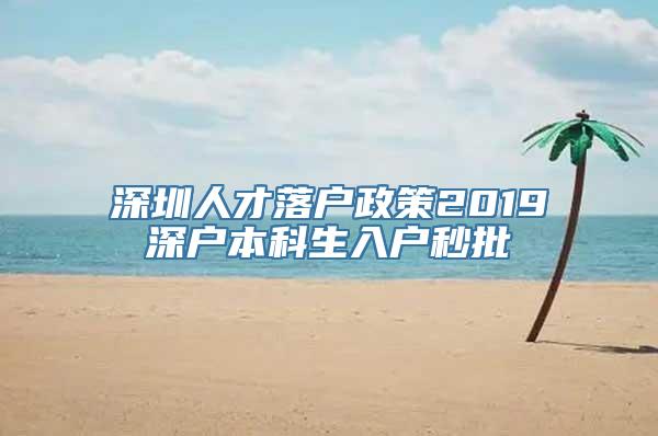 深圳人才落户政策2019深户本科生入户秒批