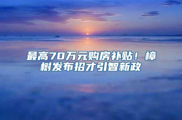 最高70万元购房补贴！樟树发布招才引智新政