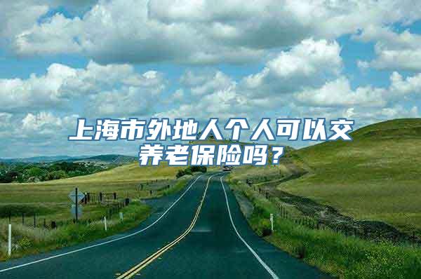 上海市外地人个人可以交养老保险吗？