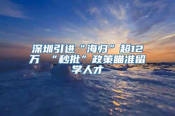 深圳引进“海归”超12万 “秒批”政策瞄准留学人才