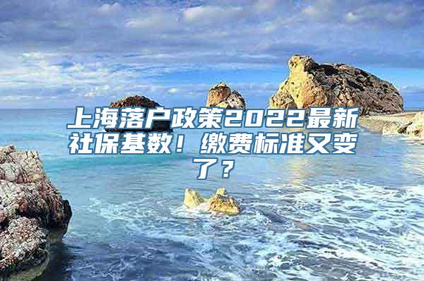 上海落户政策2022最新社保基数！缴费标准又变了？