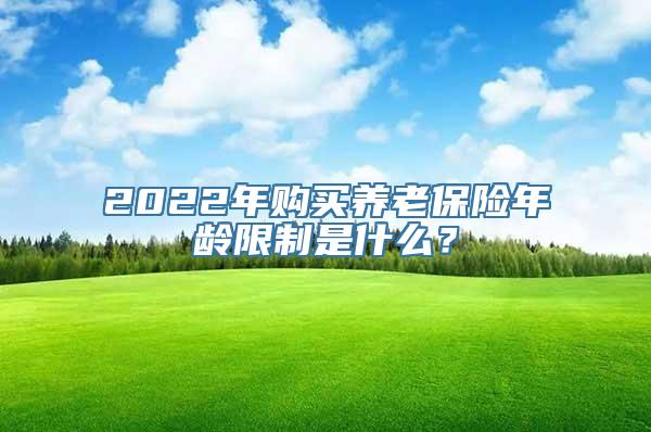 2022年购买养老保险年龄限制是什么？