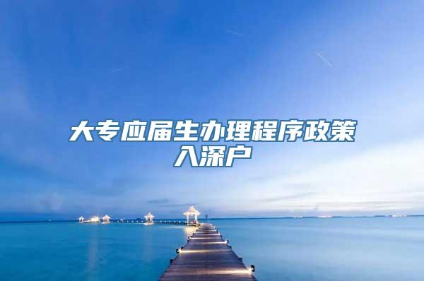 大专应届生办理程序政策入深户