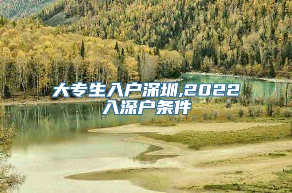 大专生入户深圳,2022入深户条件