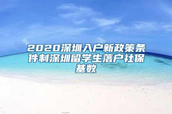 2020深圳入户新政策条件制深圳留学生落户社保基数