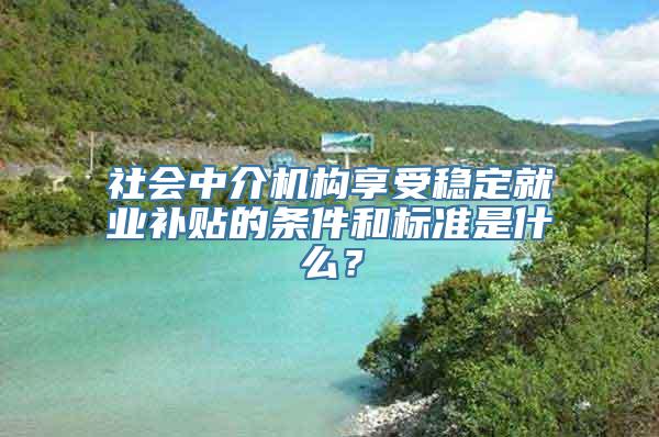 社会中介机构享受稳定就业补贴的条件和标准是什么？