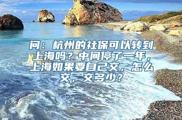 问：杭州的社保可以转到上海吗？中间停了一年，上海如果要自己交，怎么交，交多少？