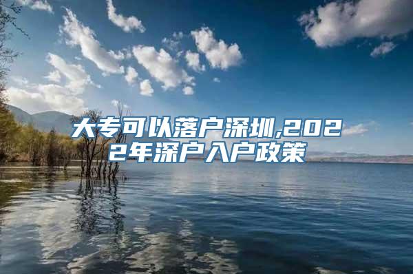 大专可以落户深圳,2022年深户入户政策