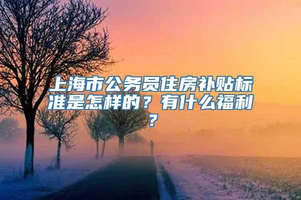 上海市公务员住房补贴标准是怎样的？有什么福利？