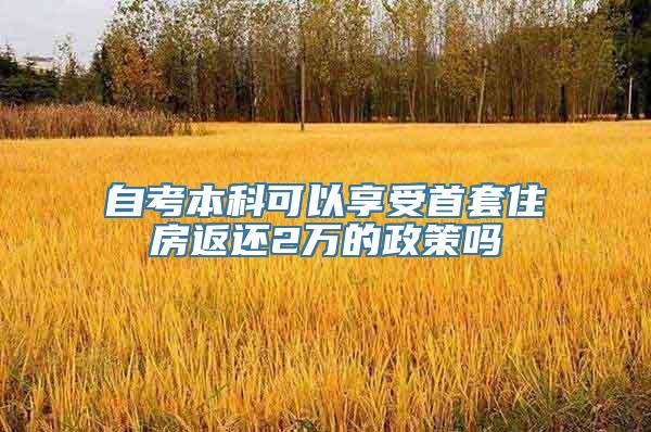 自考本科可以享受首套住房返还2万的政策吗