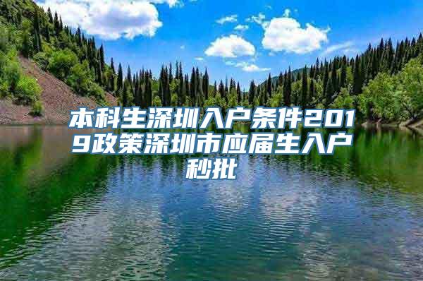 本科生深圳入户条件2019政策深圳市应届生入户秒批