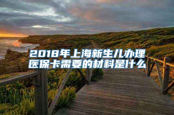 2018年上海新生儿办理医保卡需要的材料是什么