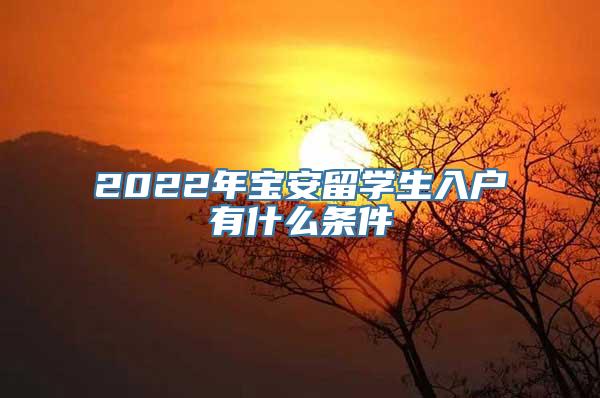 2022年宝安留学生入户有什么条件