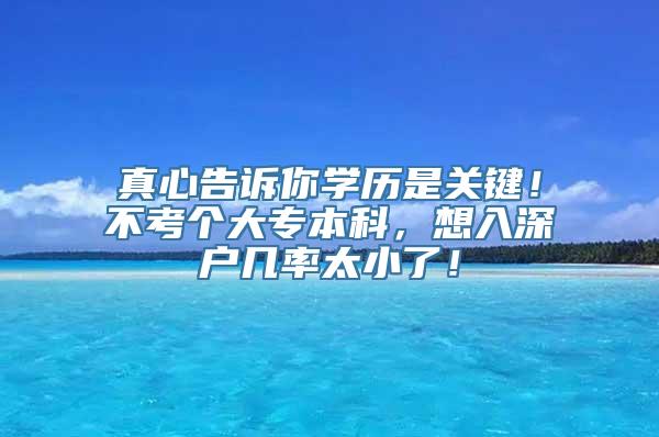 真心告诉你学历是关键！不考个大专本科，想入深户几率太小了！