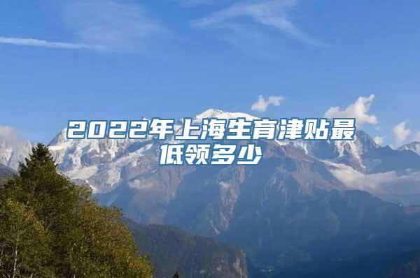 2022年上海生育津贴最低领多少