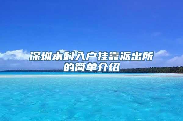 深圳本科入户挂靠派出所的简单介绍