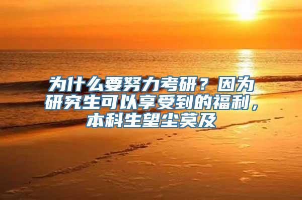 为什么要努力考研？因为研究生可以享受到的福利，本科生望尘莫及