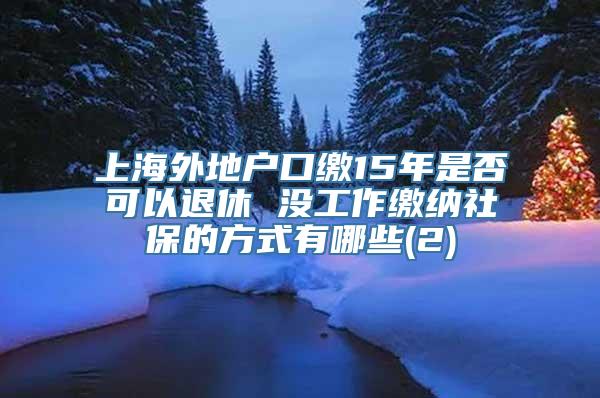 上海外地户口缴15年是否可以退休 没工作缴纳社保的方式有哪些(2)