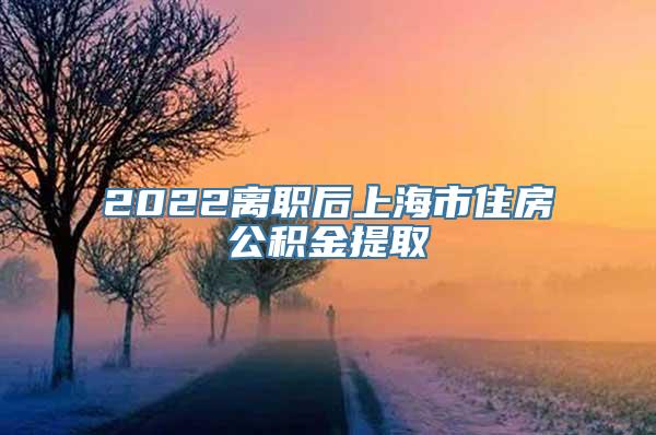 2022离职后上海市住房公积金提取