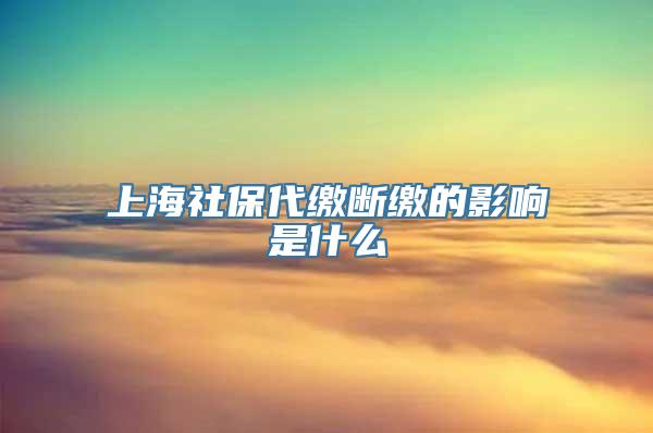 上海社保代缴断缴的影响是什么