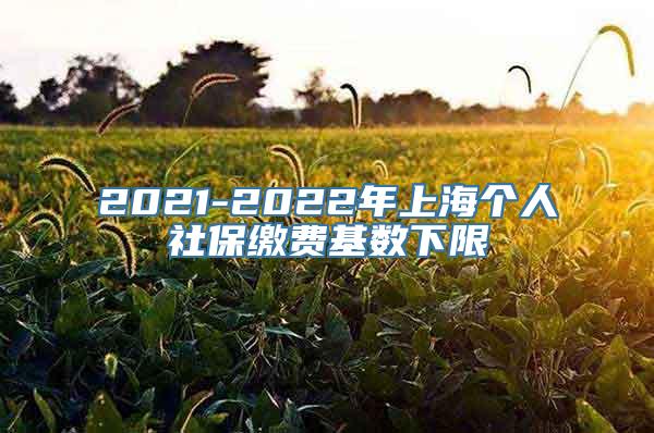 2021-2022年上海个人社保缴费基数下限