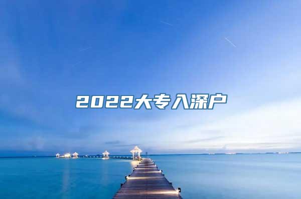 2022大专入深户