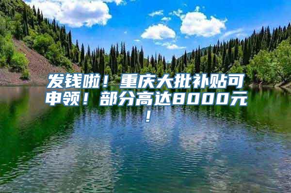 发钱啦！重庆大批补贴可申领！部分高达8000元！