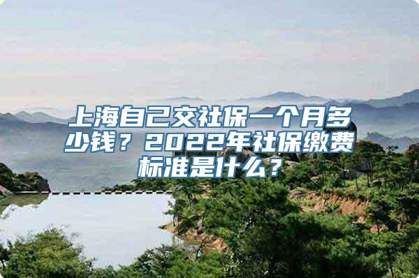 上海自己交社保一个月多少钱？2022年社保缴费标准是什么？