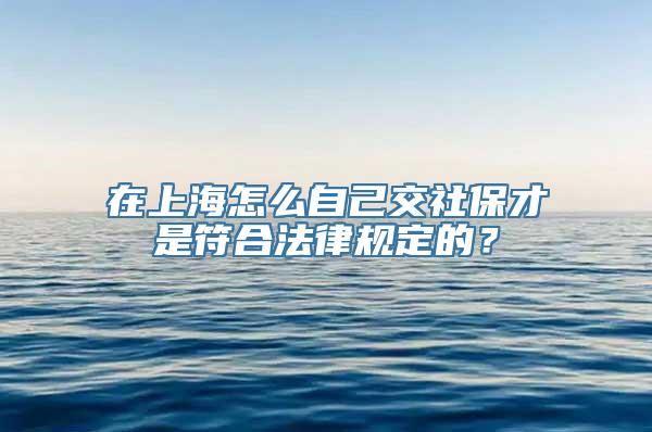 在上海怎么自己交社保才是符合法律规定的？