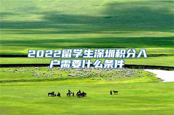 2022留学生深圳积分入户需要什么条件