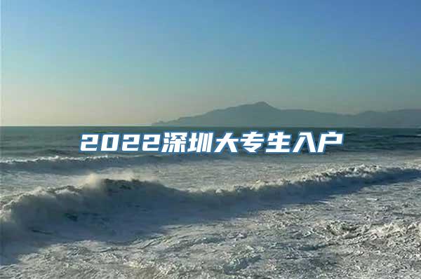 2022深圳大专生入户