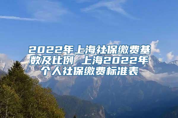 2022年上海社保缴费基数及比例 上海2022年个人社保缴费标准表