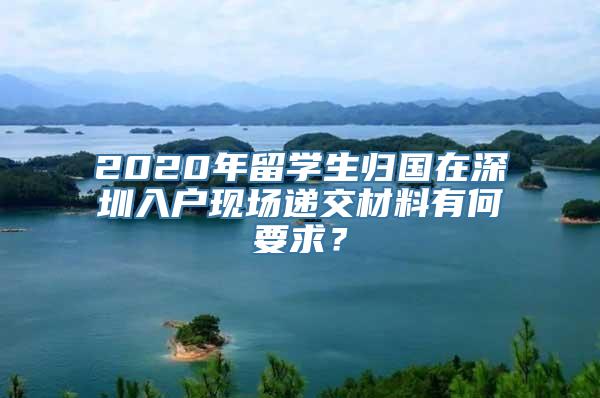 2020年留学生归国在深圳入户现场递交材料有何要求？