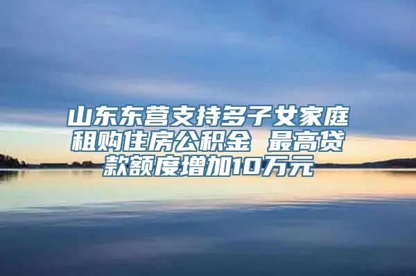 山东东营支持多子女家庭租购住房公积金 最高贷款额度增加10万元