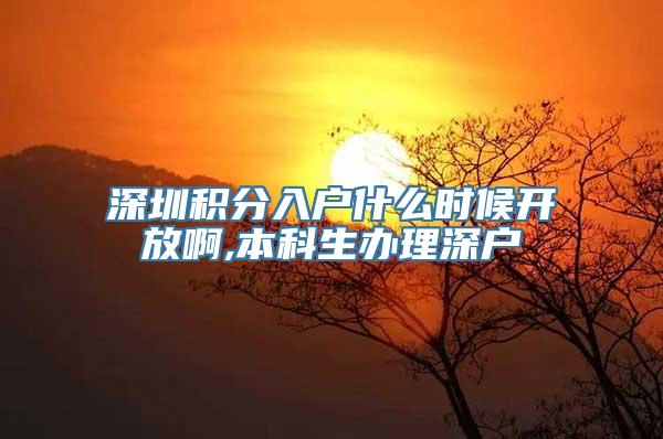 深圳积分入户什么时候开放啊,本科生办理深户