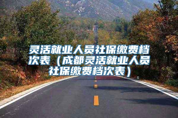 灵活就业人员社保缴费档次表（成都灵活就业人员社保缴费档次表）