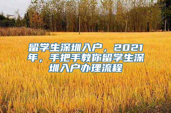 留学生深圳入户，2021年，手把手教你留学生深圳入户办理流程