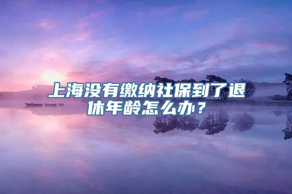 上海没有缴纳社保到了退休年龄怎么办？