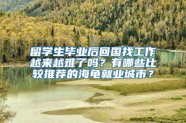 留学生毕业后回国找工作越来越难了吗？有哪些比较推荐的海龟就业城市？