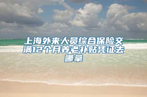 上海外来人员综合保险交满12个月养老补贴凭证去哪拿