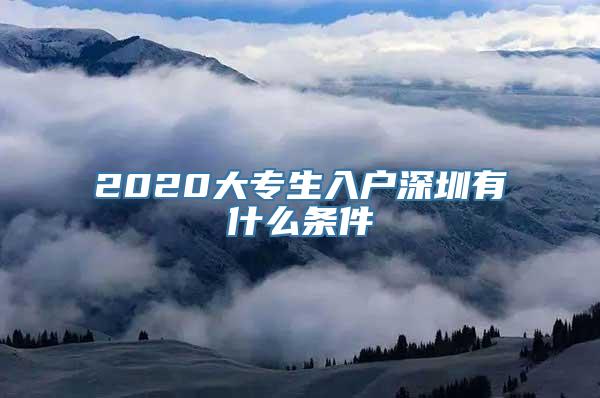 2020大专生入户深圳有什么条件