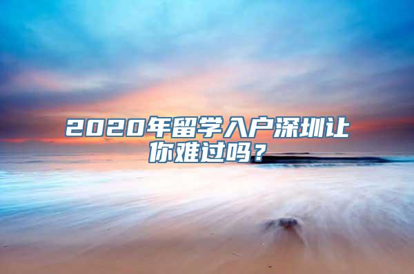 2020年留学入户深圳让你难过吗？