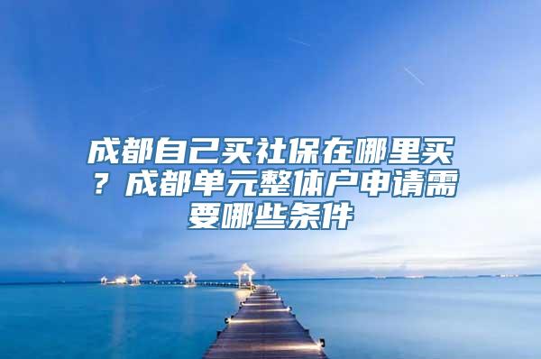 成都自己买社保在哪里买？成都单元整体户申请需要哪些条件