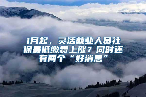 1月起，灵活就业人员社保最低缴费上涨？同时还有两个“好消息”