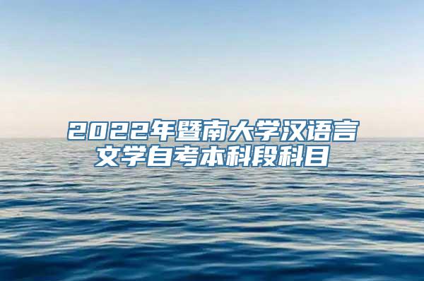 2022年暨南大学汉语言文学自考本科段科目