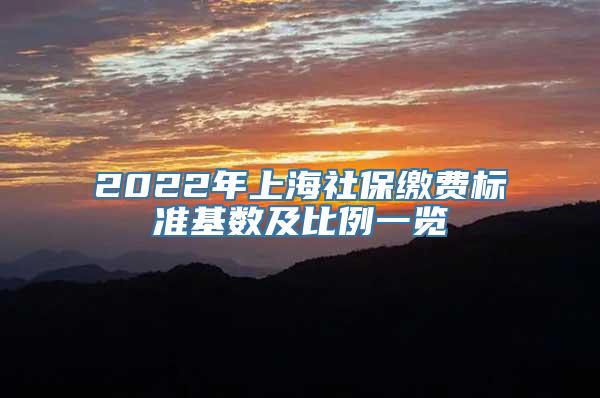 2022年上海社保缴费标准基数及比例一览