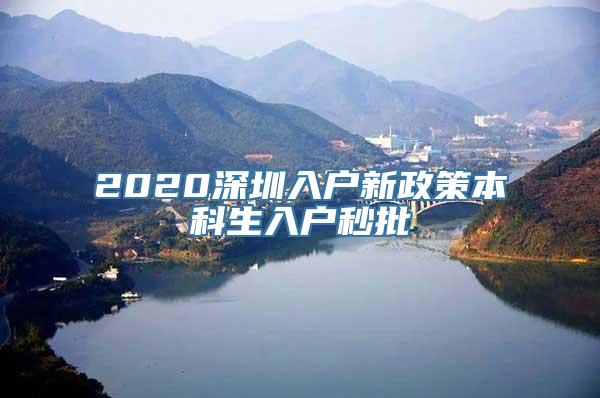 2020深圳入户新政策本科生入户秒批